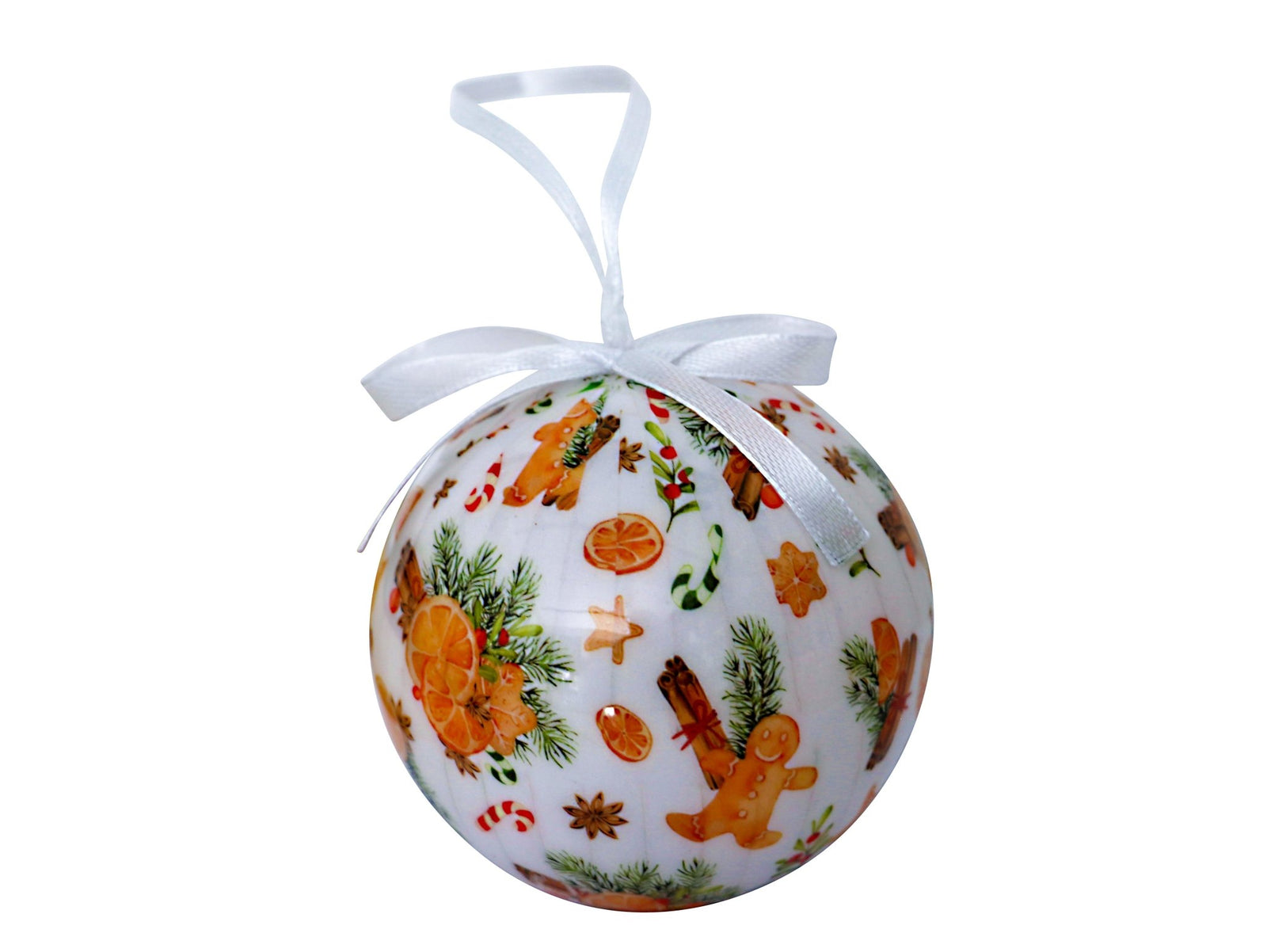 Weihnachtskugel 7,5cm orange Lebkuchen - Kidis Art