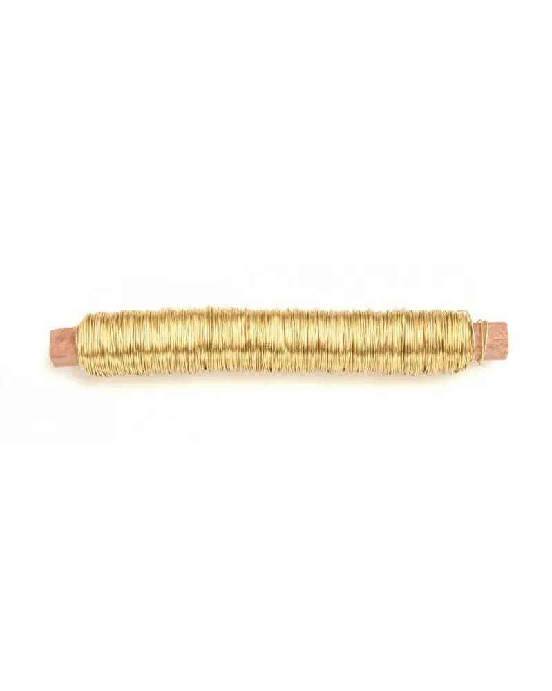 Goldfarbener Wickeldraht 0,5 mm auf Holzspule für Schmuck & Dekoration