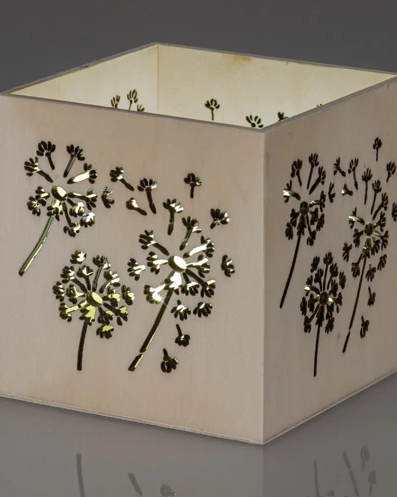 Windlicht, Pusteblume 10x10x10cm, Pappel CN - Kidis Art