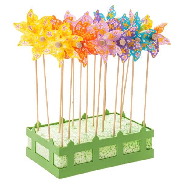 Windrad 9x28cm farbig sort. 1St. Blüten - Kidis Art