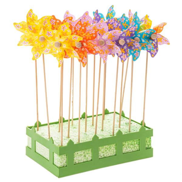 Windrad 9x28cm farbig sort. 1St. Blüten - Kidis Art