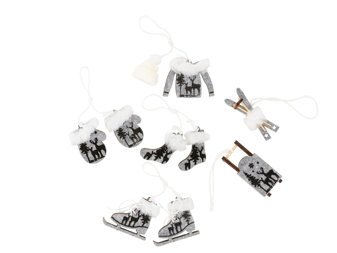 Winterdeko Set, grau - Kidis Art