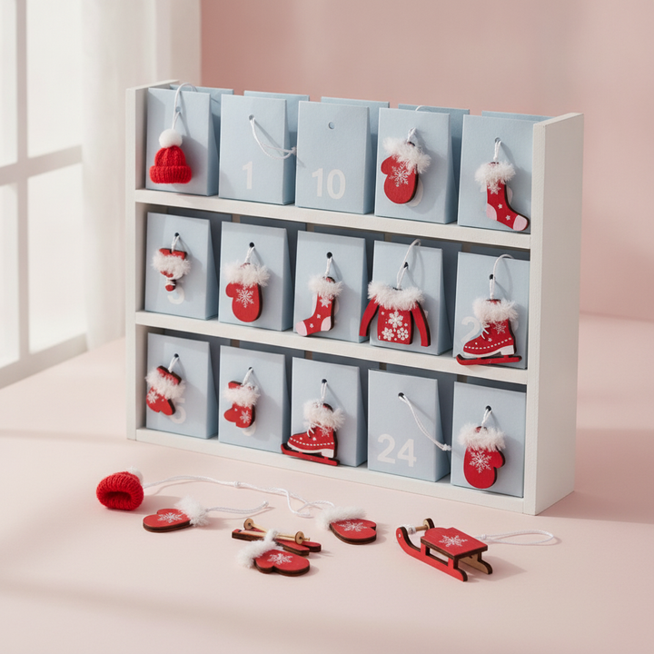 Winterhänger-Set, in Box rot, 10tlg - Kidis Art
