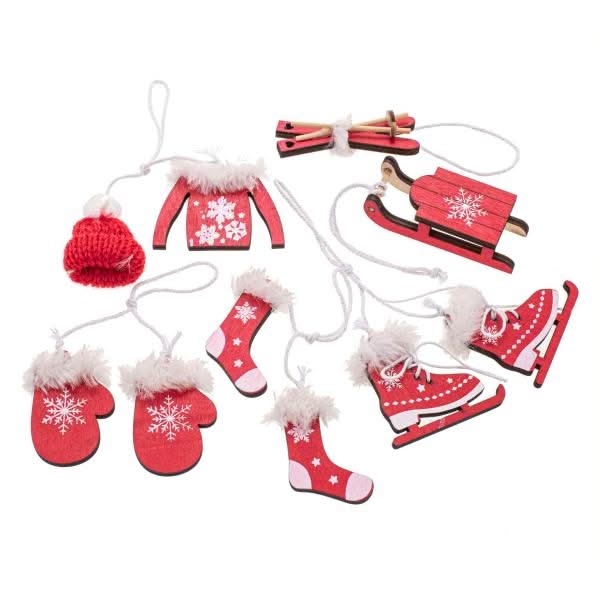 Winterhänger-Set, in Box rot, 10tlg - Kidis Art