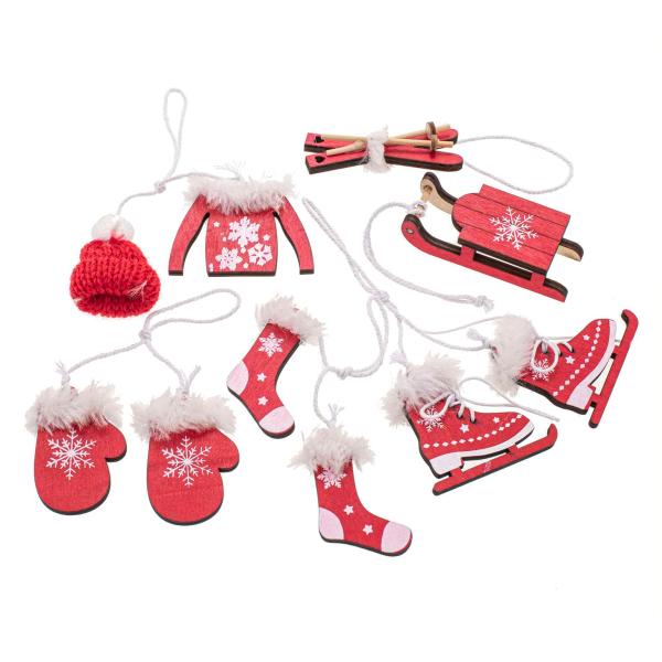 Winterhänger - Set, in Box rot, 10tlg - Kidis Art