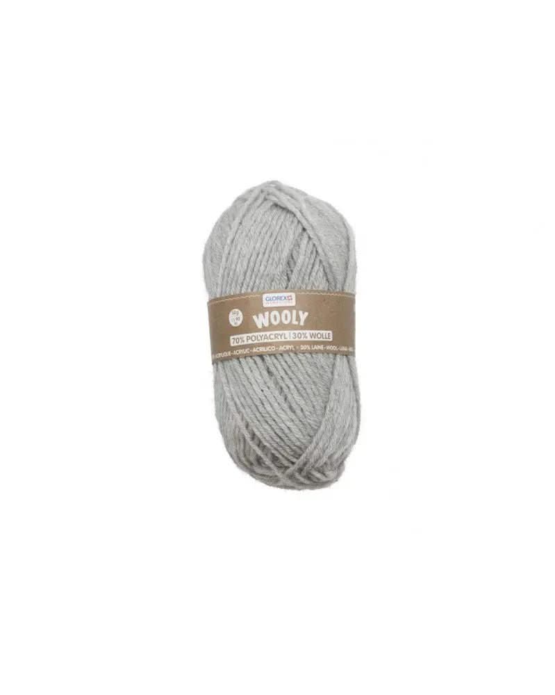 Wooly 70% Acryl/30% Wolle, 50g, hellgrau - Kidis Art