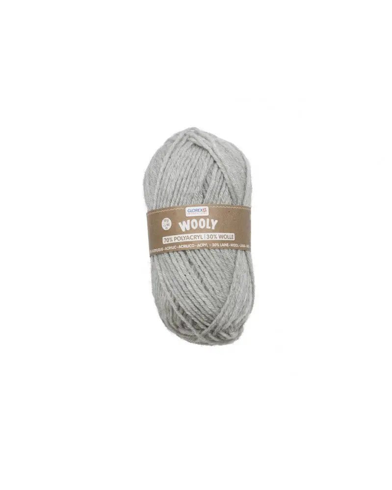 Wooly 70% Acryl/30% Wolle, 50g, hellgrau - Kidis Art