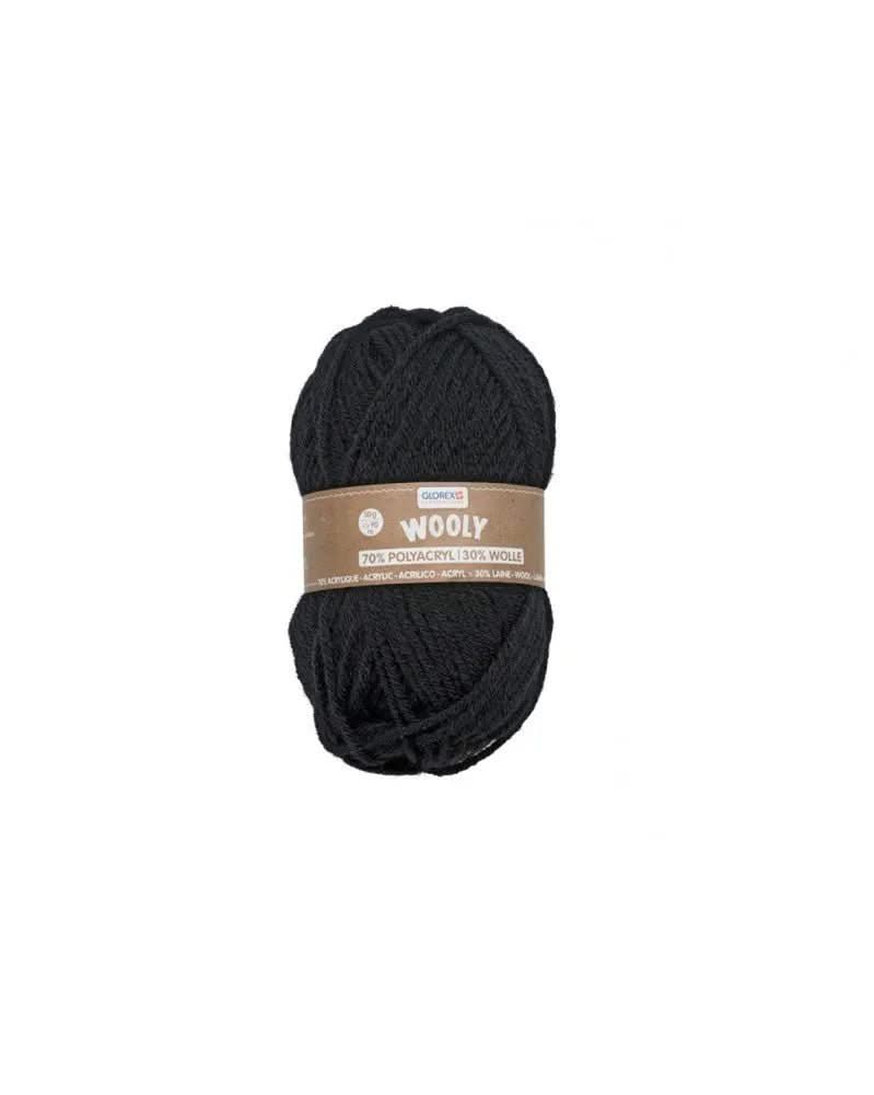 Wooly 70% Acryl/30% Wolle, 50g, schwarz - Kidis Art