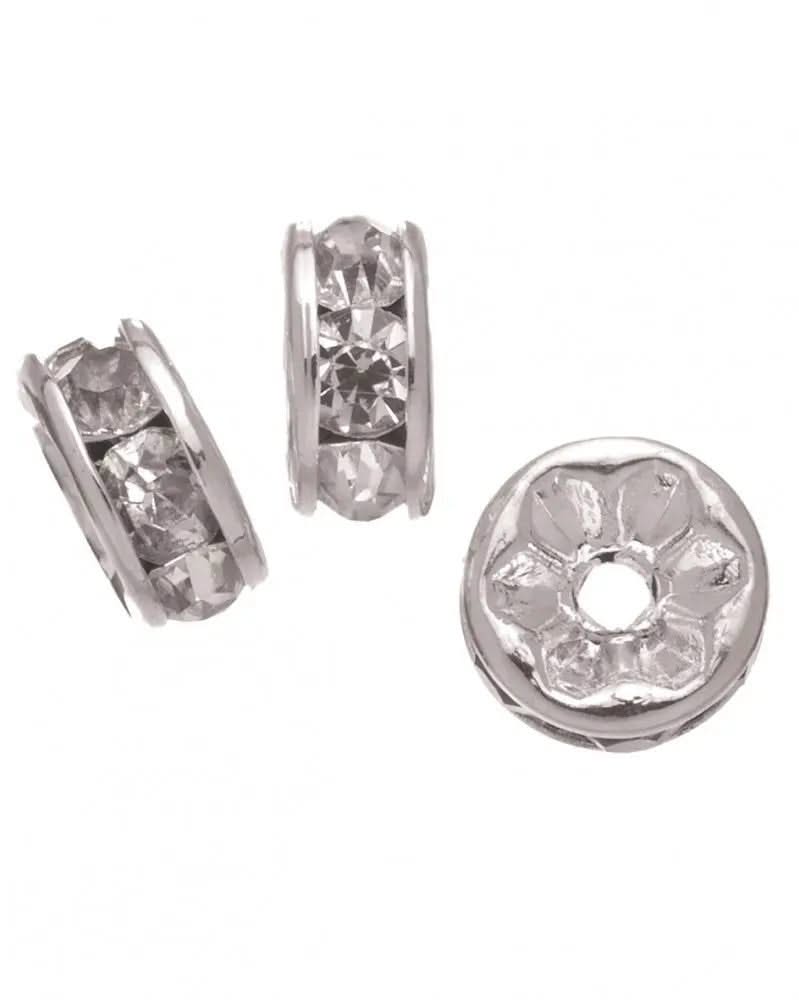 Zwischenring rund 6St 4x8mm, crystal - Kidis Art