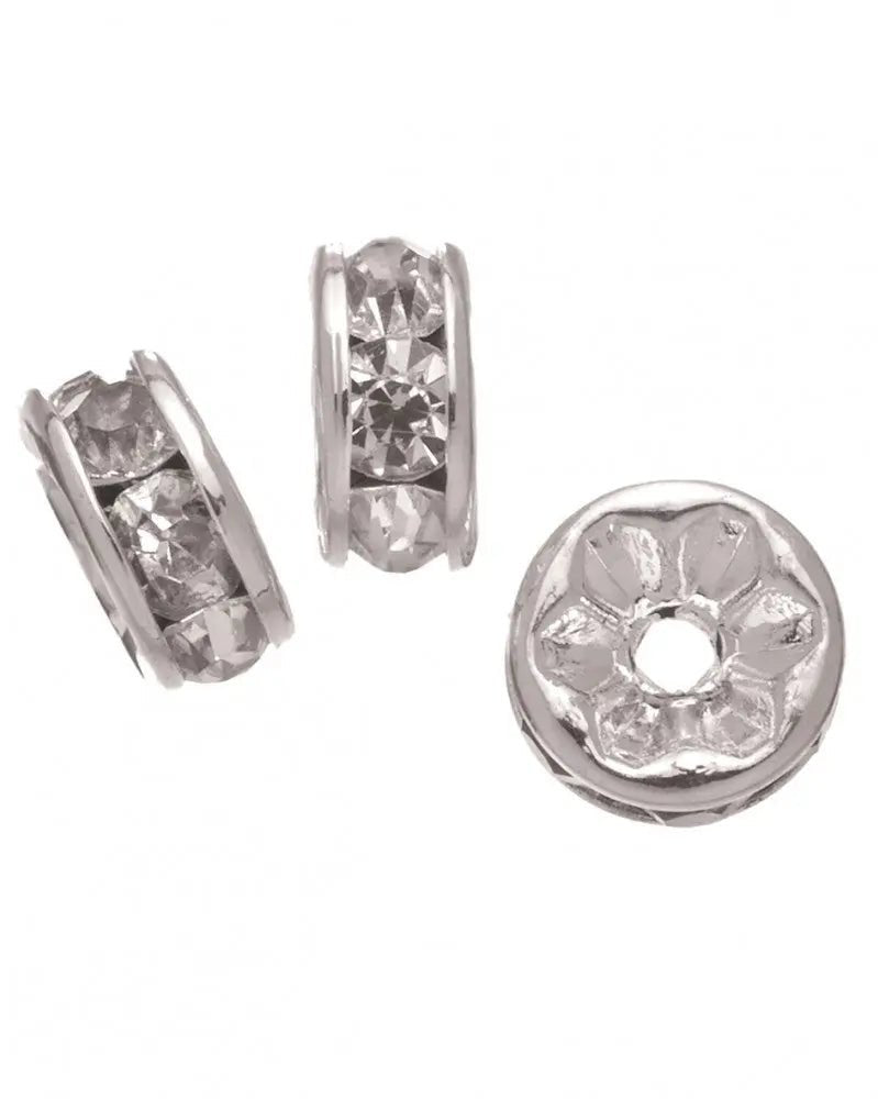 Zwischenring rund 6St 4x8mm, crystal - Kidis Art