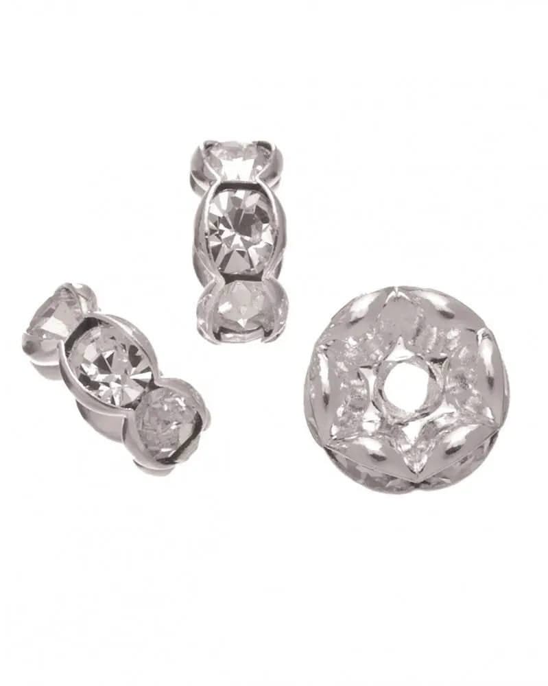 Zwischenring rund 6St 4x8mm, crystal - Kidis Art